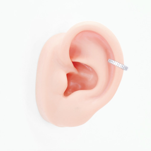 Кольцо сегментное 1,2 мм кликер двойное. Титан, кристаллы. HSEGTA033