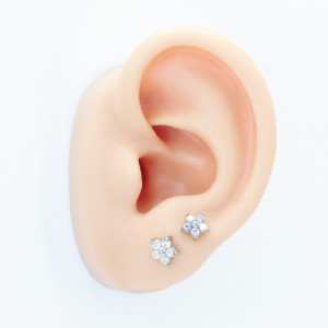 Интернал-лабрета 1,2 мм (набор). Цветок, цирконы. LI0383