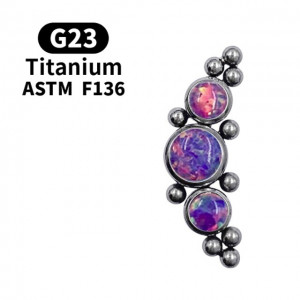 Интернал-лабрета 1,2 мм. Титан. Опалы. ILT4233