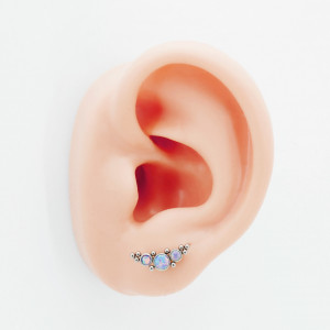 Интернал-лабрета 1,2 мм. Титан. Опалы. ILT4233