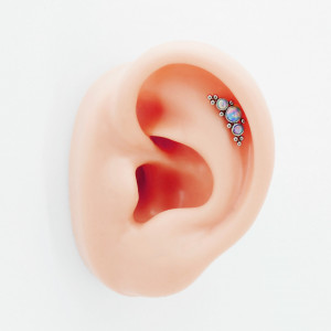 Интернал-лабрета 1,2 мм. Титан. Опалы. ILT4233