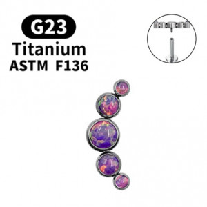 Интернал-лабрета 1,2 мм. Титан. Опалы. ILT4234
