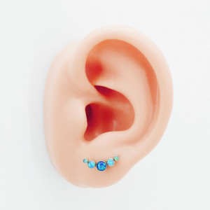 Интернал-лабрета 1,2 мм. Титан. Опалы. ILT4234