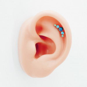 Интернал-лабрета 1,2 мм. Титан. Опалы. ILT4234