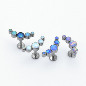 Интернал-лабрета 1,2 мм. Титан. Опалы. ILT4234