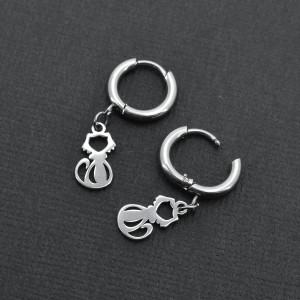 Серьги-кликеры с подвеской Котик. Пара. SK0703-2