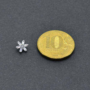 Интернал-накрутка для микродермалов и пирсинга с стержнем 1,6 мм. Цветок. IJF0204