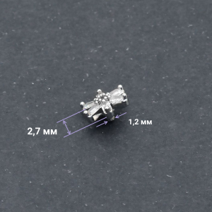 Интернал-накрутка для микродермалов и пирсинга с стержнем 1,6 мм. Цветок. IJF0204