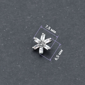 Интернал-накрутка для микродермалов и пирсинга с стержнем 1,6 мм. Цветок. IJF0204