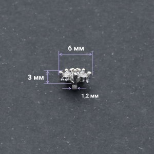 Интернал-накрутка для микродермалов и пирсинга с стержнем 1,6 мм. Цветок. IJF0205