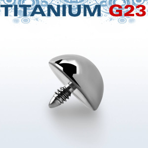 Интернал-накрутка для микродермалов и пирсинга с стержнем 1,6 мм Купол. Титан. TAHB