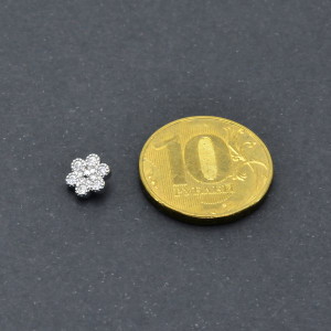 Интернал-накрутка для микродермалов и пирсинга с стержнем 1,6 мм. Цветок. IJF0209