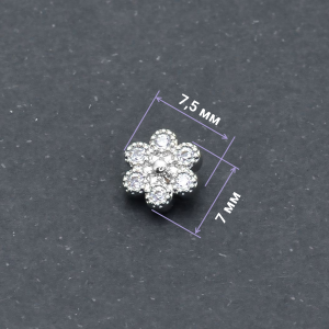 Интернал-накрутка для микродермалов и пирсинга с стержнем 1,6 мм. Цветок. IJF0209