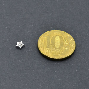 Интернал-накрутка для микродермалов и пирсинга с стержнем 1,6 мм. Звездочка. IJF0206