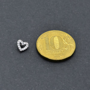 Интернал-накрутка для микродермалов и пирсинга с стержнем 1,6 мм. Сердце. IJF0210