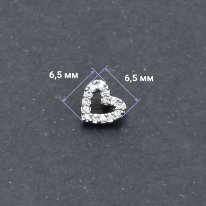 Интернал-накрутка для микродермалов и пирсинга с стержнем 1,6 мм. Сердце. IJF0210