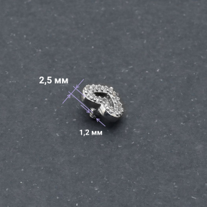 Интернал-накрутка для микродермалов и пирсинга с стержнем 1,6 мм. Сердце. IJF0210