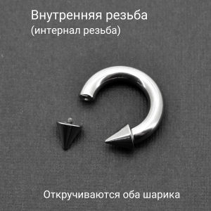 Интернал-циркуляр 5,0 мм для пирсинга Принц Альберт. Конусы. ICBRCN4