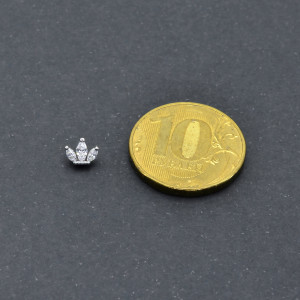 Интернал-накрутка для микродермалов и пирсинга с стержнем 1,6 мм. Корона. IJF0211