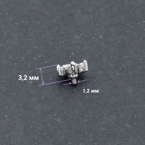 Интернал-накрутка для микродермалов и пирсинга с стержнем 1,6 мм. Корона. IJF0211