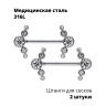 Украшения для пирсинга соска. Пара. Push-in. SNP672-2 Украшения для пирсинга соска. Пара. Push-in. SNP672-2