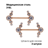 Украшения для пирсинга соска. Пара. Push-in. SNP672-2 Украшения для пирсинга соска. Пара. Push-in. SNP672-2