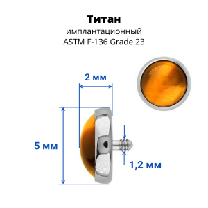 Интернал-накрутка для микродермалов и пирсинга с стержнем 1,6 мм. Тигровый глаз. TAFOP0478