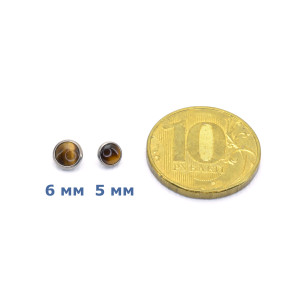 Интернал-накрутка для микродермалов и пирсинга с стержнем 1,6 мм. Тигровый глаз. TAFOP0478