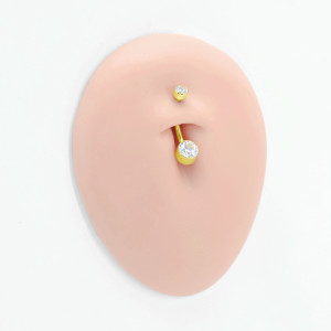 Интернал украшение для пирсинга пупка, золотое титановое анодирование. Титан. IBNTJ010