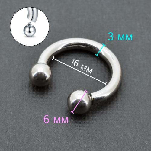 Интернал-циркуляр 3,0 мм для пирсинга Принц Альберт. CBIB8