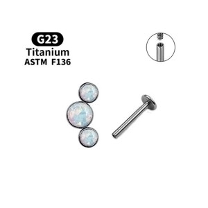 Интернал-лабрета 1,2 мм. Титан. Опалы. ILT4246