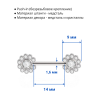 Украшение для пирсинга соска. Пара. Push-in. SNP675-2