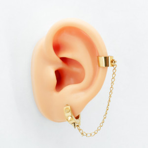 Серьга-кликер с каффом. 6 шипов, анодирование. SK3801