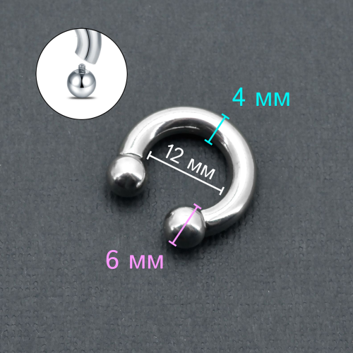 Интернал-циркуляр 4,0 мм для пирсинга Принц Альберт. CBIB6