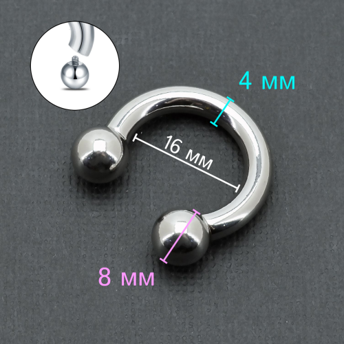 Интернал-циркуляр 4,0 мм для пирсинга Принц Альберт. CBIB6