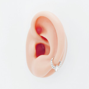 Кольцо сегментное 1,2 мм кликер для пирсинга септума с цирконом. HSEGZ1904