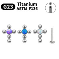 Интернал-лабрета 1,2 мм. Крест. Титан. Опал. ILT4248