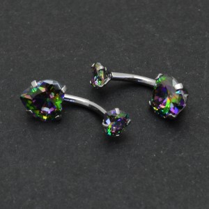 Интернал украшение для пирсинга пупка. Циркон сердце. IBNZ0457