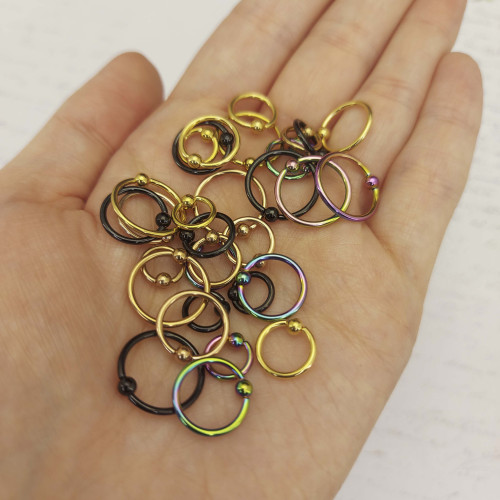 Кольцо 1,2 мм. Титан. Радужное анодирование. UTBCRE16rb