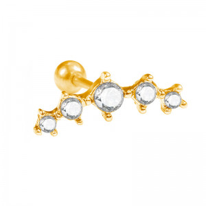 Штанга 1,2 мм. Пять кристаллов, 19 х 7 мм. BBER0226