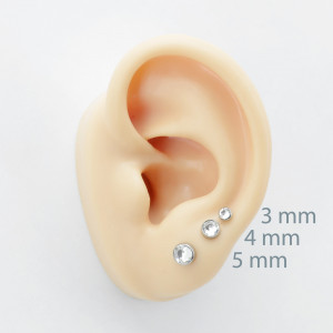 Серьга-гвоздик. Кристалл. Титан. HPN7786