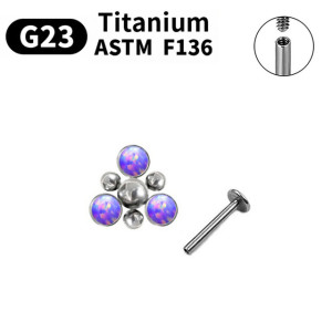 Интернал-лабрета 1,2 мм. Титан. Опалы. ILT4250