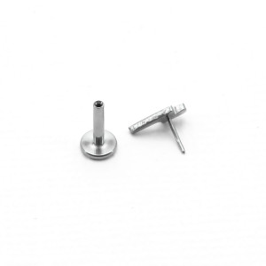 Лабрета 1,2 мм Push-in (без резьбы). Титан. Молния. ILTP1899