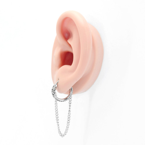 Серьга-кликер с цепочкой. SK6404