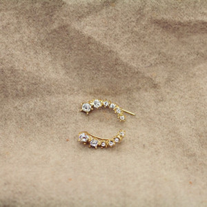 Серьги-каффы кристаллы, золото. Пара. EC31289