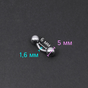 Банан 1,6 мм короткий для пирсинга. BNPBM14