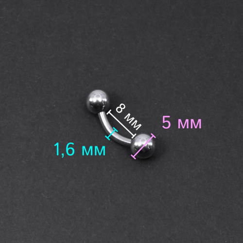 Банан 1,6 мм короткий для пирсинга. BNPBM14