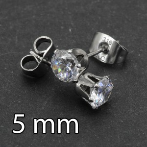 Серьга-гвоздик. Круглый циркон. HPN0513