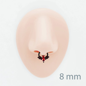 Кольцо сегментное 1,2 мм кликер для пирсинга септума. Летучая мышь. HSEGJ1910