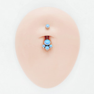 Интернал украшение для пирсинга пупка. Титан. Опалы. IBNTOP001